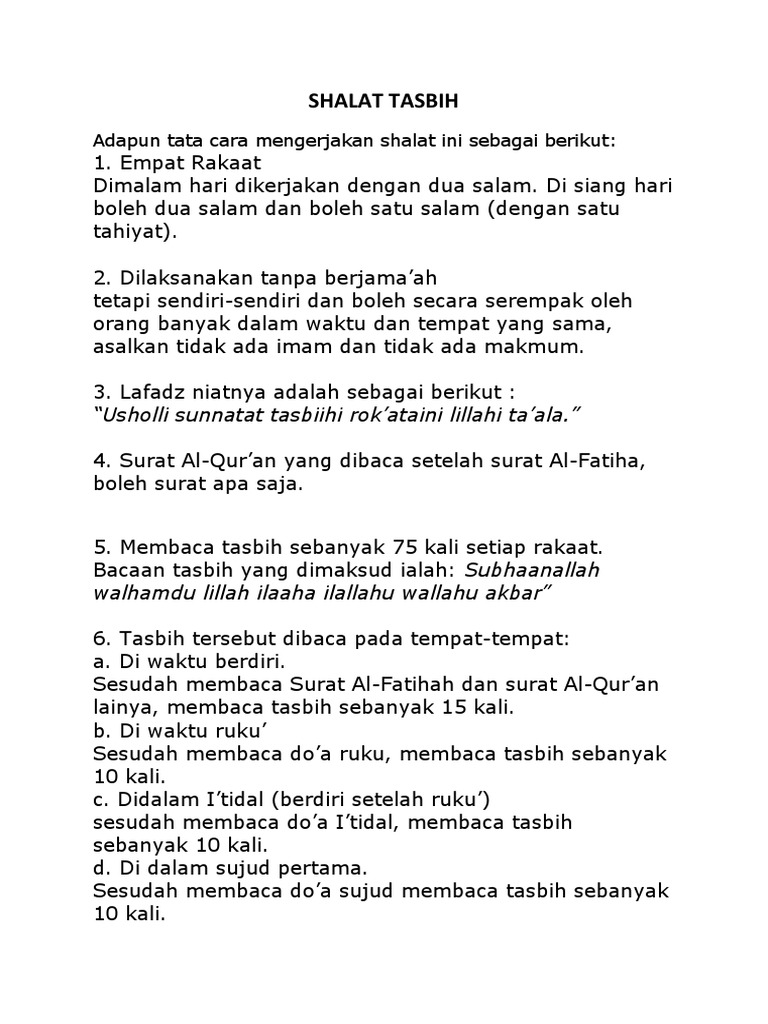 Ruang Belajar Siswa Kelas 6 Fadhilah Shalat Tasbih