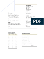 Conversion Factors and Formulas Sheet