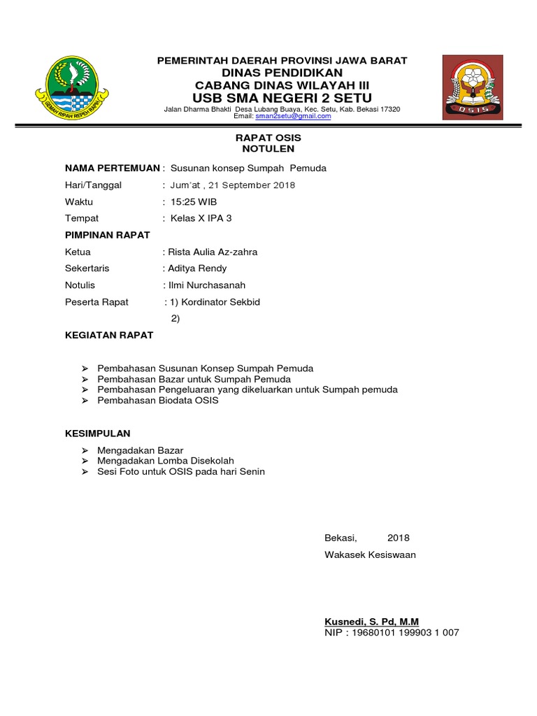 Agenda Rapat Osis Pdf