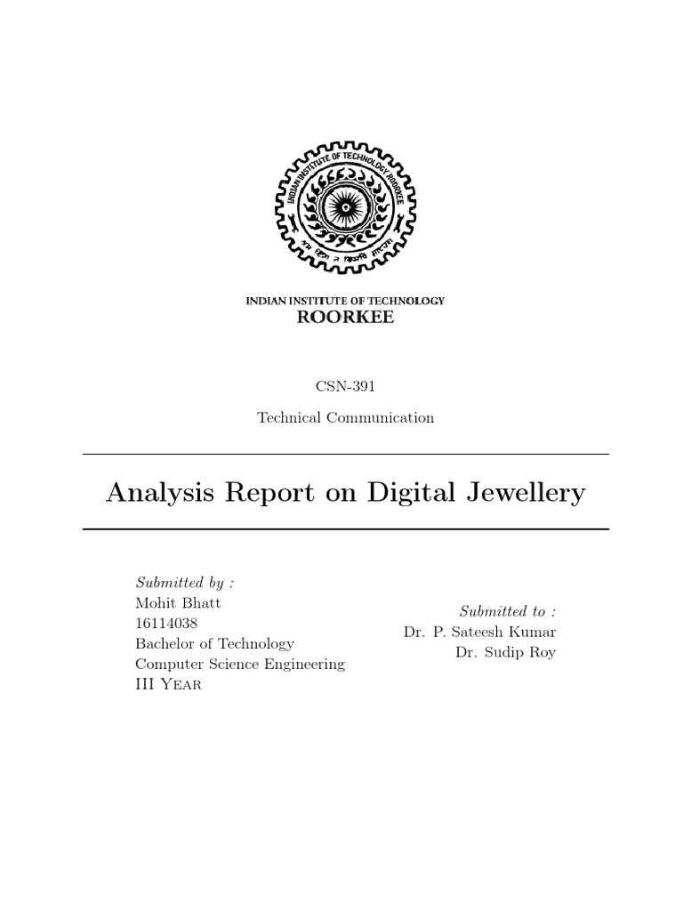 Digital Jewellery Report PDF Embedded System Personal Computers