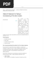 Method of Statement for Testing & Commissioning of Fire Alarm System