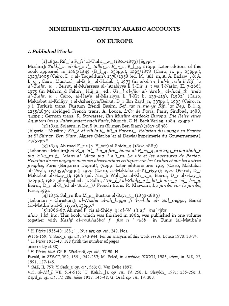 19th Century Arabic Travel Accounts | PDF | Medieval Arabic Literature ...