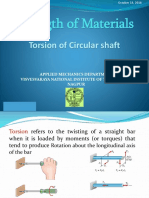 Strength of Materials: Torsion of Circular Shaft