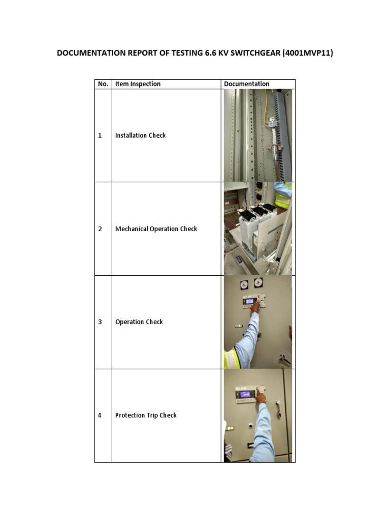 Testing Report for 6.6 kV Switchgear | PDF | Technology & Engineering