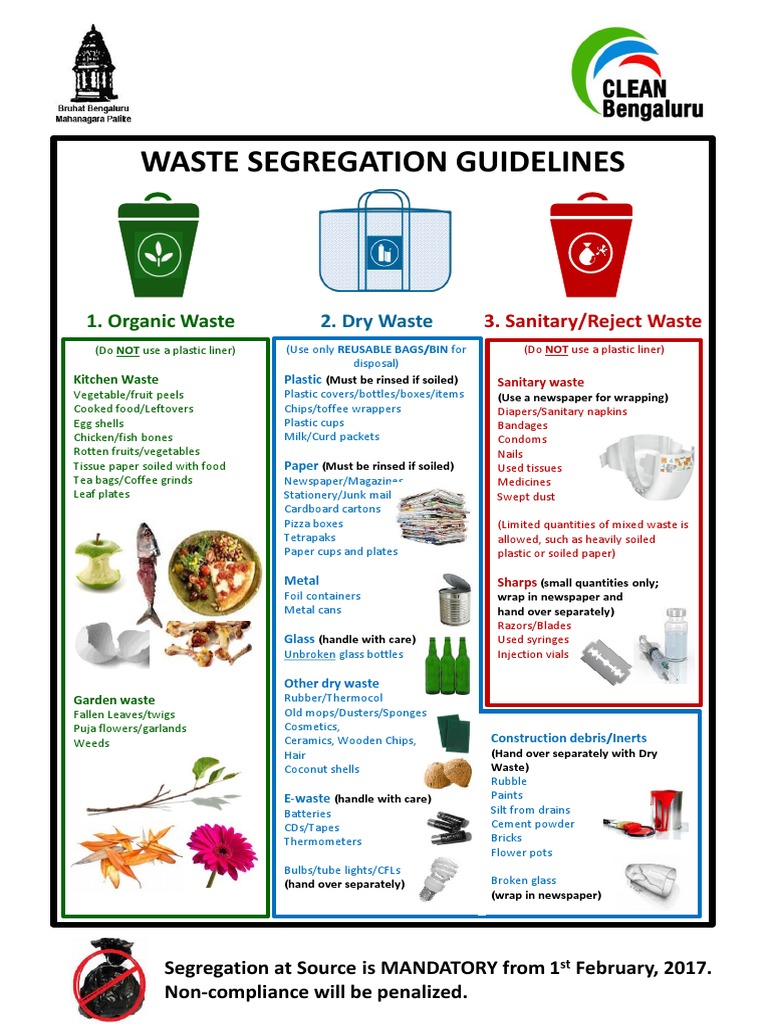 Waste Segregation Guidelines Poster | PDF | Nature | Foods