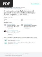 A Comparative Study of Physico-Chemical, Proximate Composition and Microbiological Muscle Properties, in Two Specie...