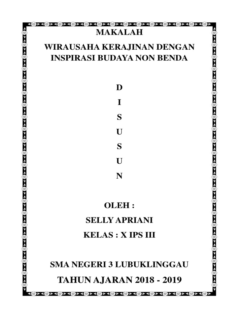 Makalah Wirausaha Produk Kerajinan Untuk Pasar Lokal Makalah Wirausaha Produk Kerajinan Untuk Pasar Lokal