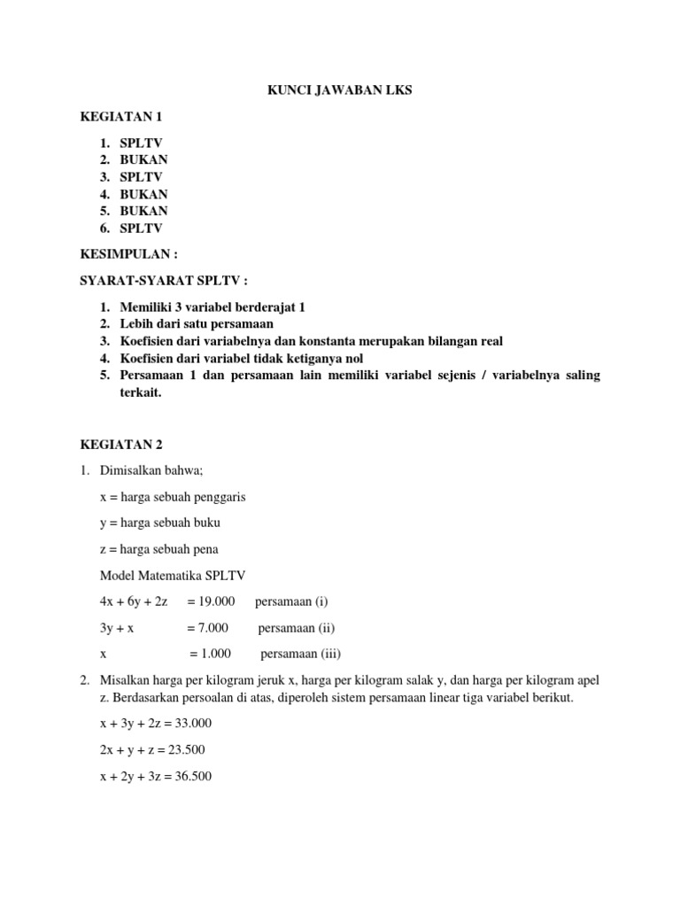 Kunci Jawaban Lks Spltv Docx