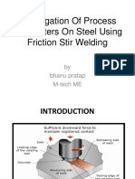 Investigation of Process Parameters On Steel Using Friction Stir Welding