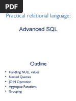 Practical Relational Language:: Advanced SQL