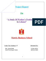 Project Report: "A Study of Worker's Productivity in Lokmat"