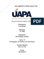 El Abogado, El Cliente y Los Honorarios Tarea 6 Luis Genao