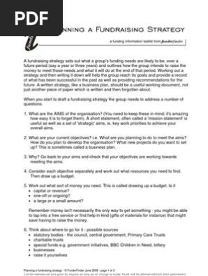 Planning Fundraising Strategy Business Plan Fundraising