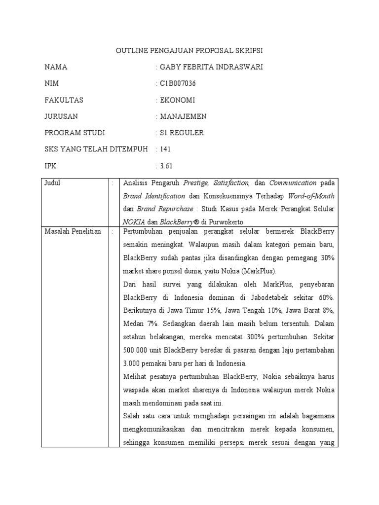 Outline Pengajuan Proposal Skripsi Pdf