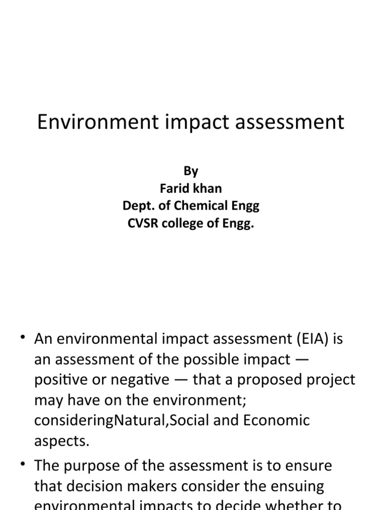 Environment Impact Assessment PDF Environmental Impact Assessment Nature