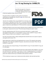 FDA Approves New 10 MG Dosing For XARELTO: April