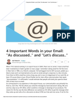 4 Important Words in Your Email_ _As Discussed.._ and _Let's Discuss..