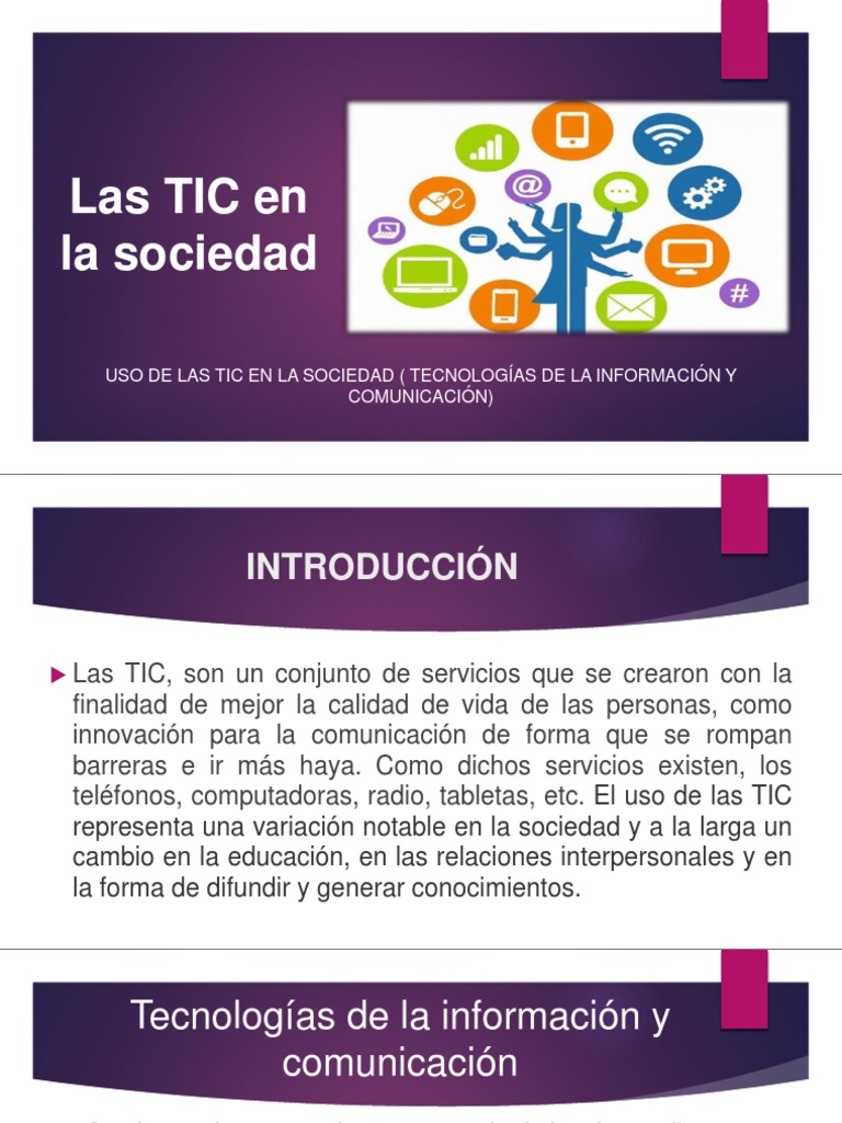 Uso de Las TIC en Sociedad | PDF | Tecnología de información y ...