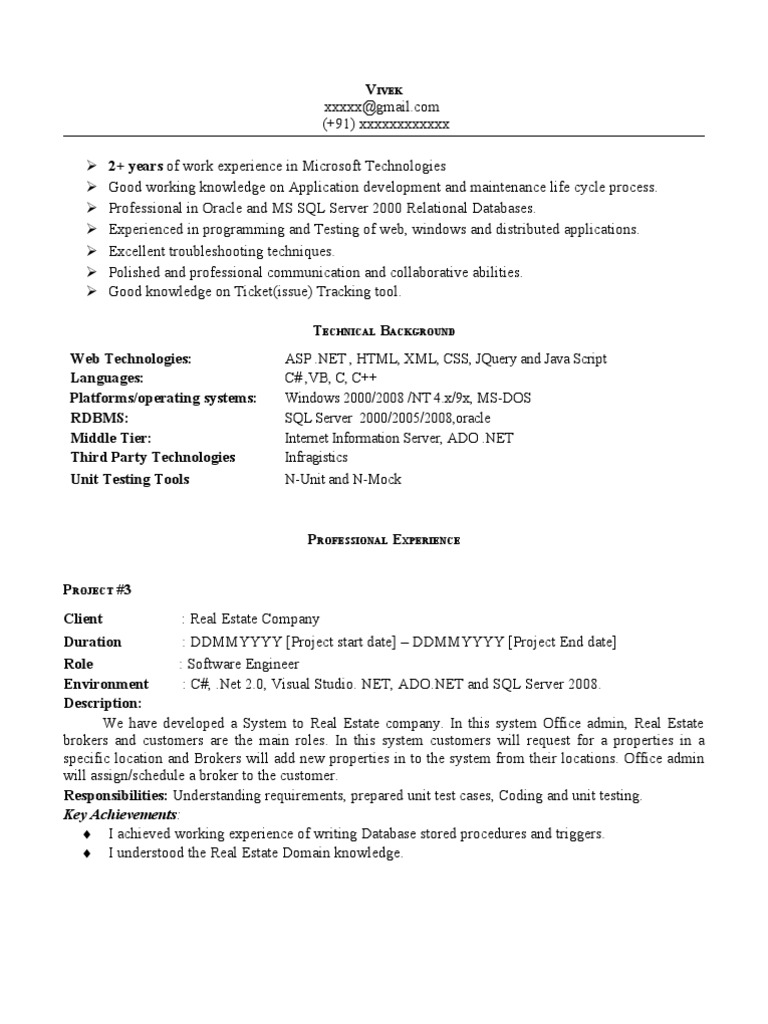 SQL Developer with Visual Studio Experience | PDF | Microsoft Visual ...