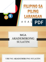 Filipinosapilinglarangan Applied PPT Mgauringakademikongsulatin Sy2018-2019