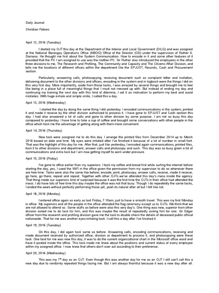 Daily Journal | PDF | Photocopier | Business