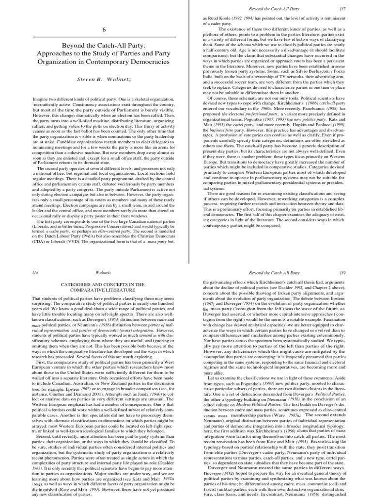 6 BEYOND THE CATCH ALL PARTY APPROACHES TO THE STUDY OF PARTIES visual data 6