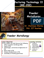 Powder Metallurgy: Dr. Chaitanya Sharma Phd. Iit Roorkee