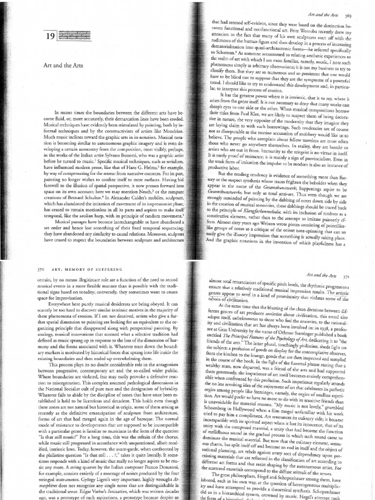 Theodor W Adorno Art and The Arts PDF PDF