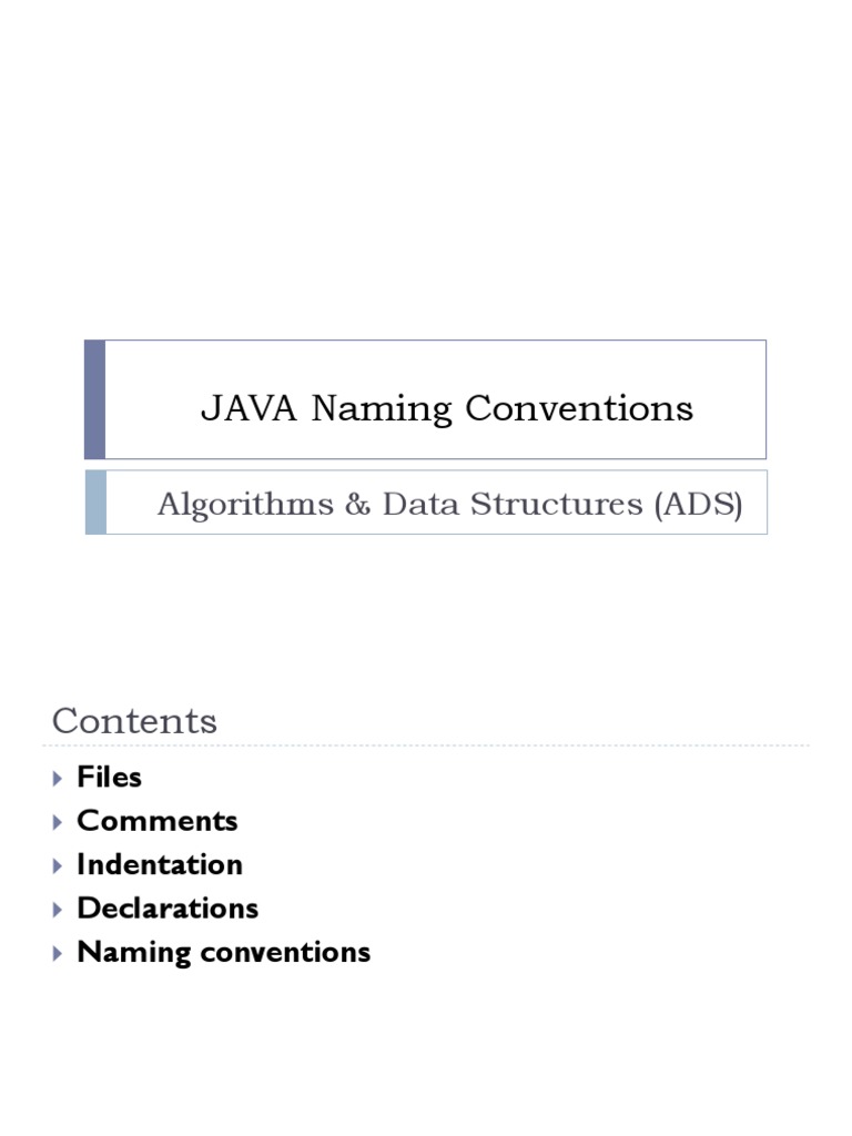 JAVA Naming Conventions | PDF | Integer (Computer Science) | Letter Case