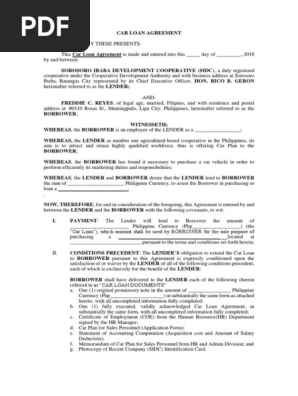 Loan Agreement Sir Freddie