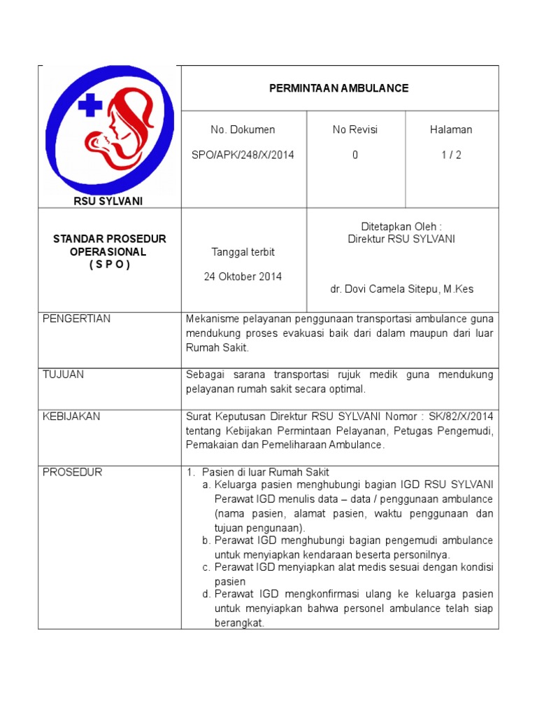 Spo Permintaan Ambulance