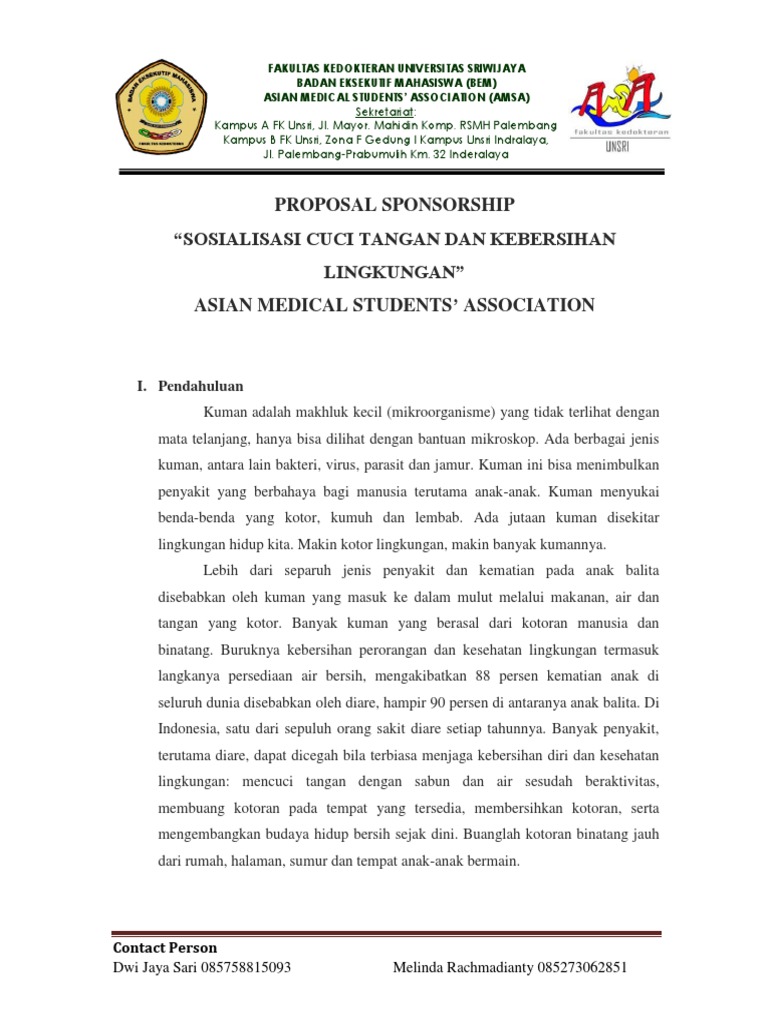 Contoh Proposal Sponsorship Cuci Tangan