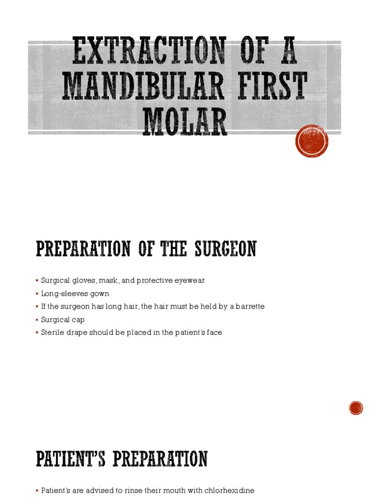 Extraction of A Mandibular First Molar | PDF | Surgery | Tooth
