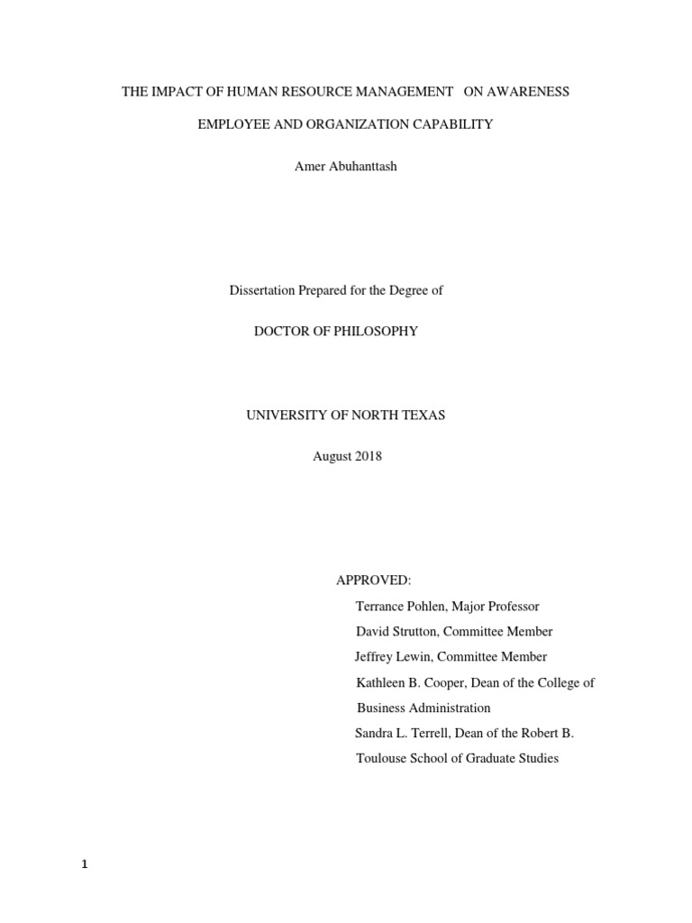 The Impact of Human Resource Management On Awareness Employee and ...