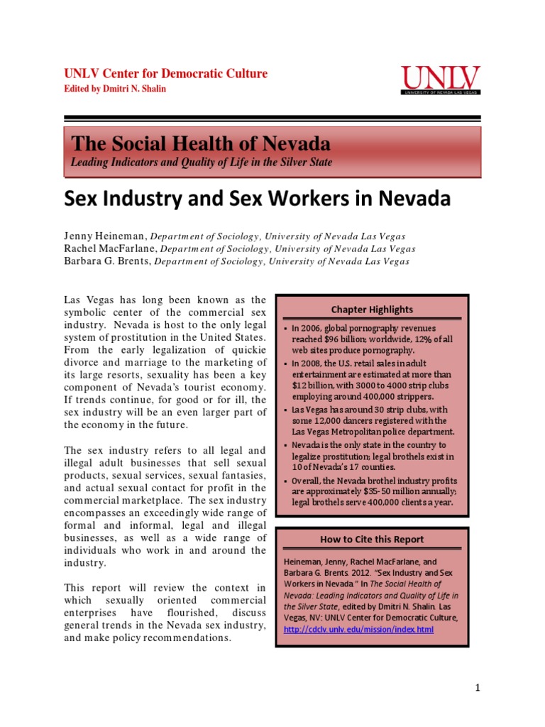 Sex Industry in Nevada PDF Sex Trafficking Prostitution