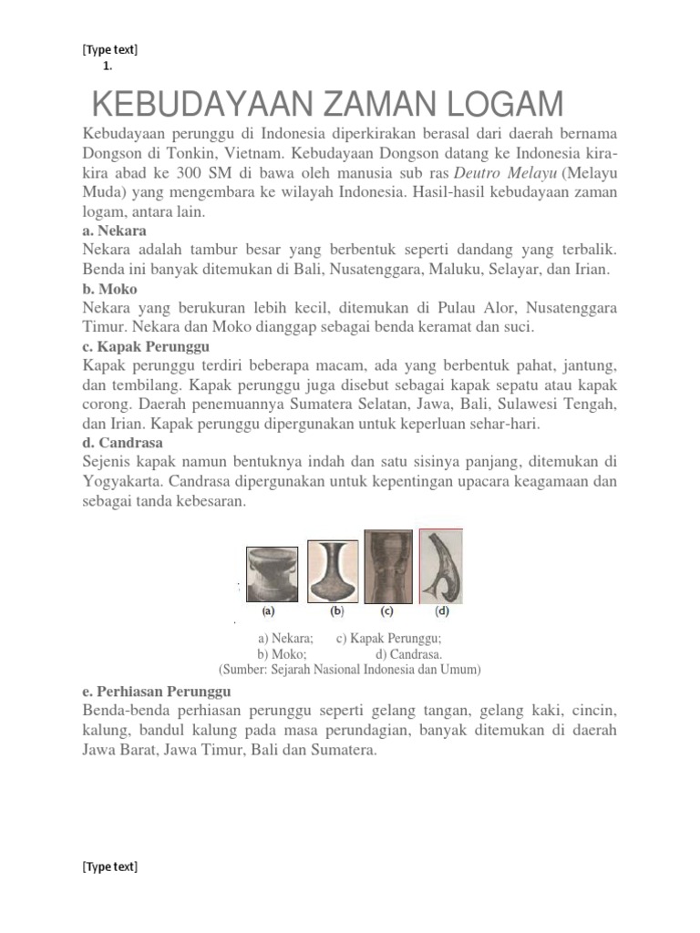 Kebudayaan Zaman Logam