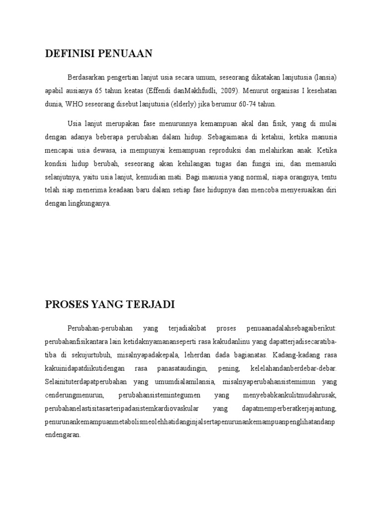 Definisi Penuaan