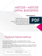 Metode - Metode Capital Budgeting