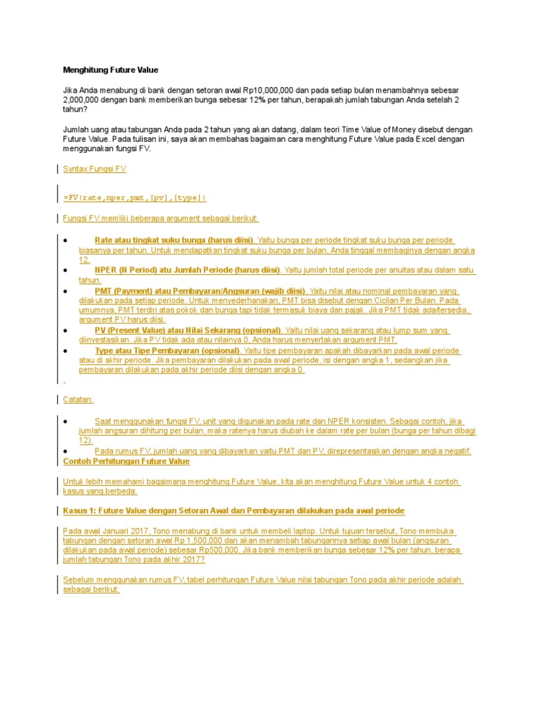 Contoh Soal Present Value Dan Future Value - Berbagi ...