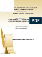 Informe Final de Pasantías Realizadas en La Empresa Sysparks Ecuador 19-09-2017