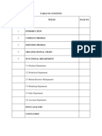 Format Table For Intern Project of Functional Deaprtment