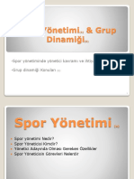 Spor Yönetimi (A) & Grup Dinamiği (B)