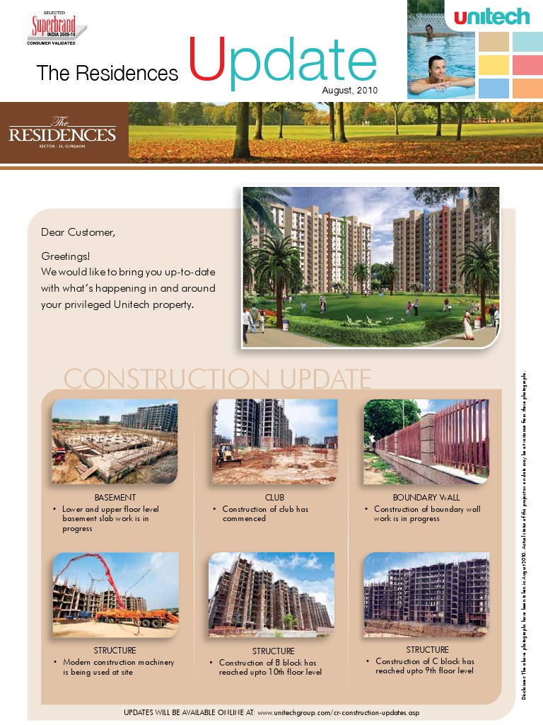 Residences Construction Progress Update | PDF