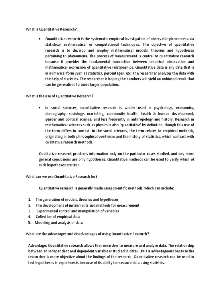 Understanding Quantitative Research | PDF | Quantitative Research ...