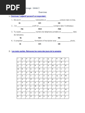 Exercices d'apprentissage de français | PDF | Linguistique