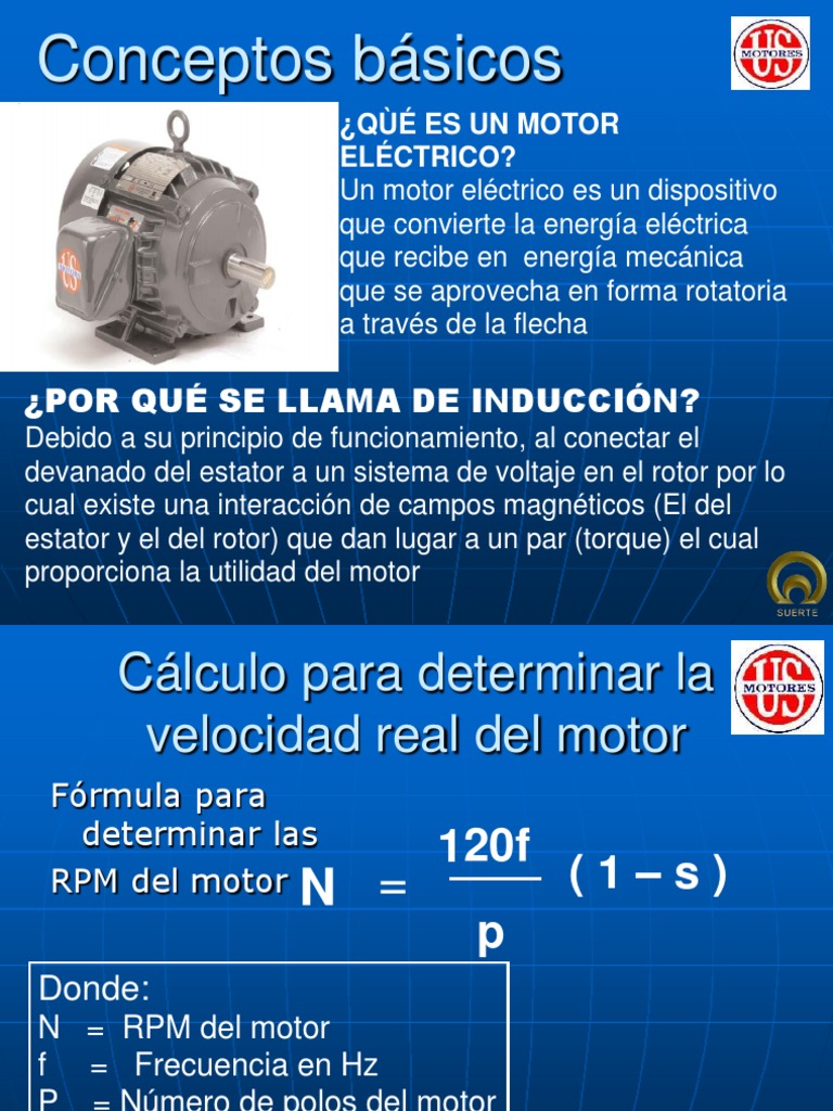 Fórmulas y conceptos de motores eléctricos | PDF | Motor eléctrico ...