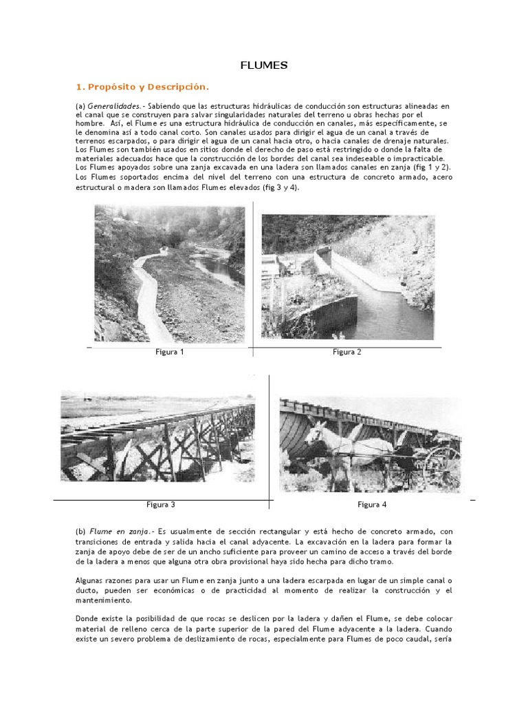Estructuras y Funciones de Flumes | PDF | Hormigón | Fundación (Ingeniería)
