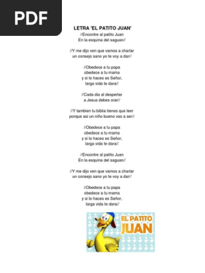 Letra De La Cancion Patito Juan En Ingles