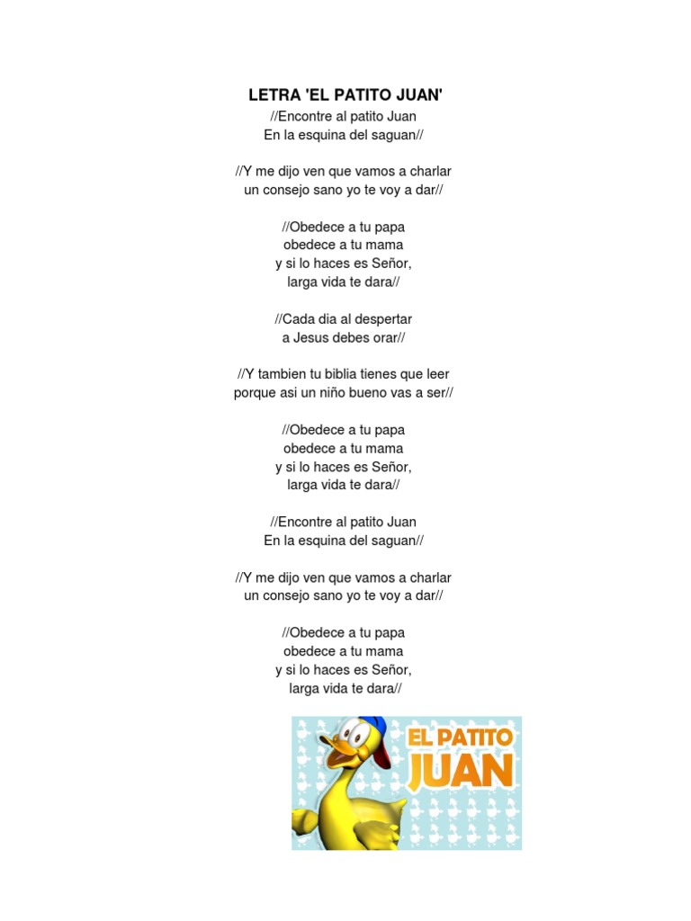 Canciones Infantiles Letra