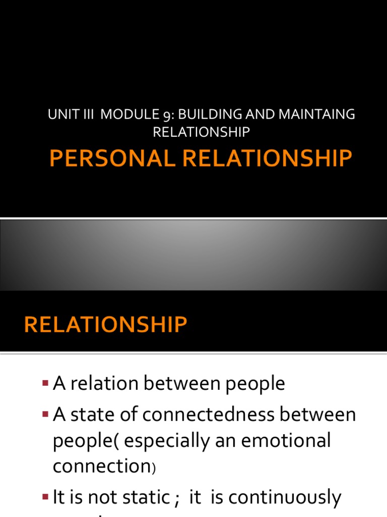 Building and Maintaining Relationships | PDF | Family | Stress (Biology)